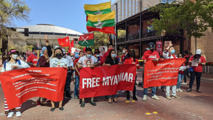 Downtown Rally Against Myanmar Coup