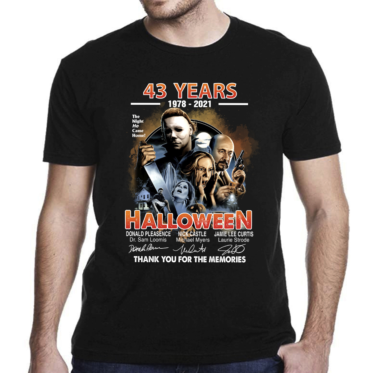 43 years 1978 2021 halloween thank you for the memories signatures shirt