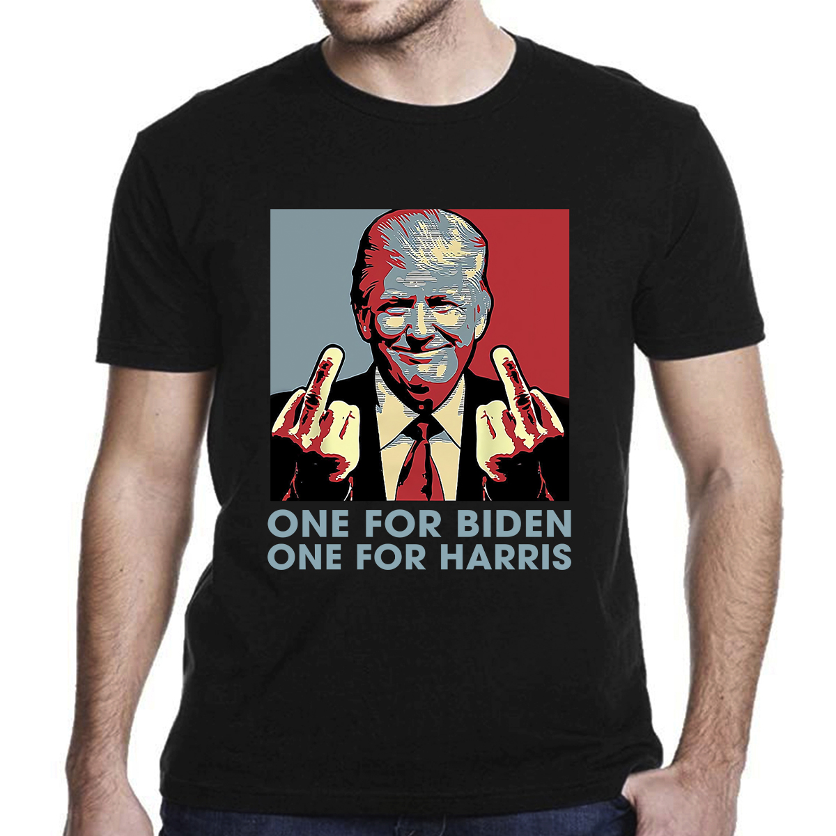 One for biden one for harris Trump Middle Finger Biden Harris Republican T-Shirt
