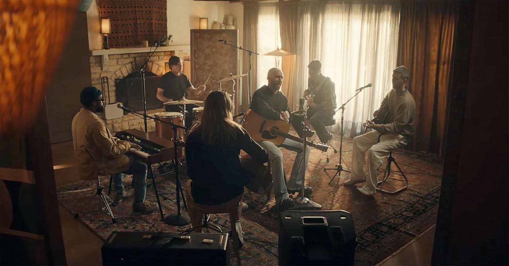 A scene from Maroon 5's music video, Middle Ground released May 23, 2023.