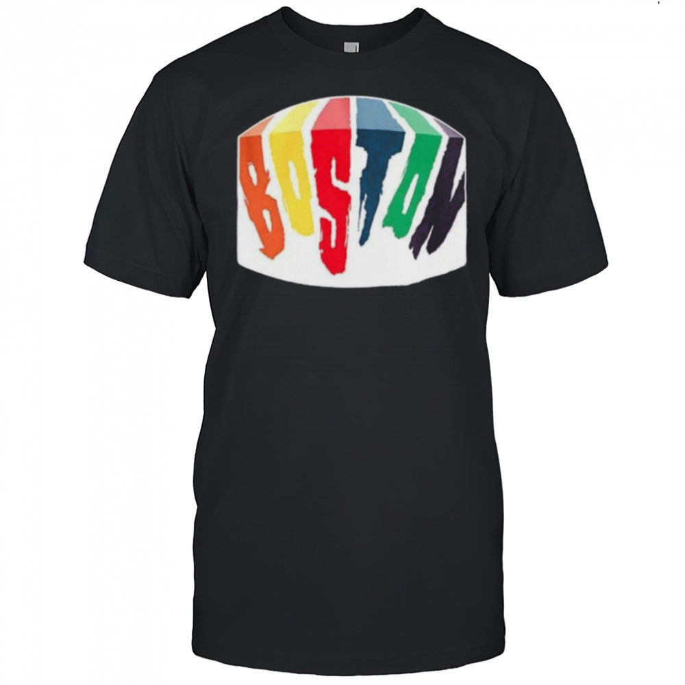 Boston rainbow paint colorful shirt