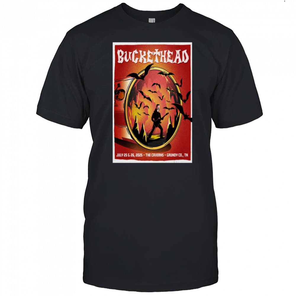 Buckethead The Caverns Grundy CO TN July 25th-26th 2025 Poster Graphic t-shirt