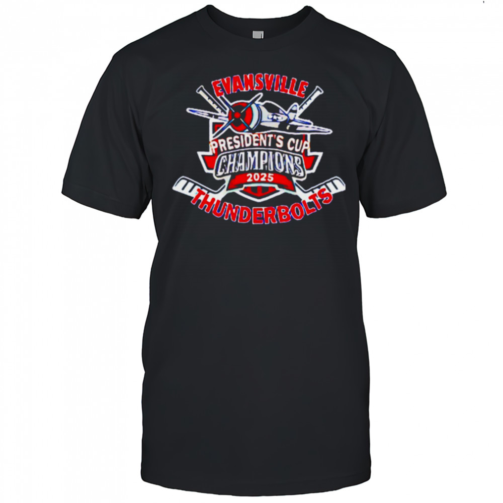 Evansville Thunderbolts 2025 SPHL President’s Cup Champions shirt