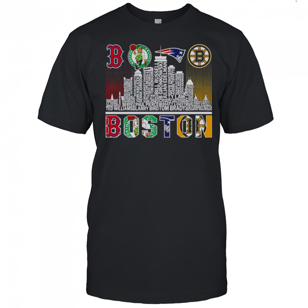 Good Skyline Boston Sports Team Players Name T-Shirt