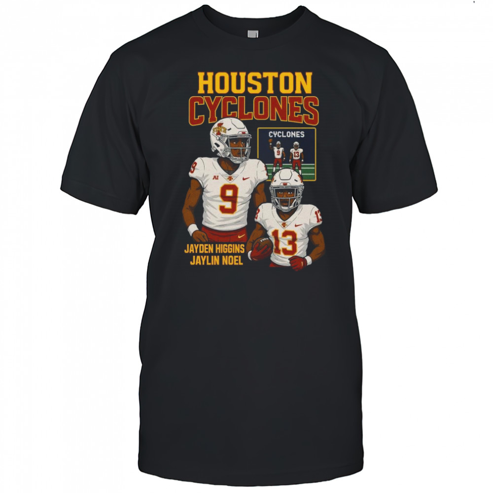 Houston Cyclones Jayden Higgins And Jaylin Noel NFL Draft 2025 Caricatures t-shirt