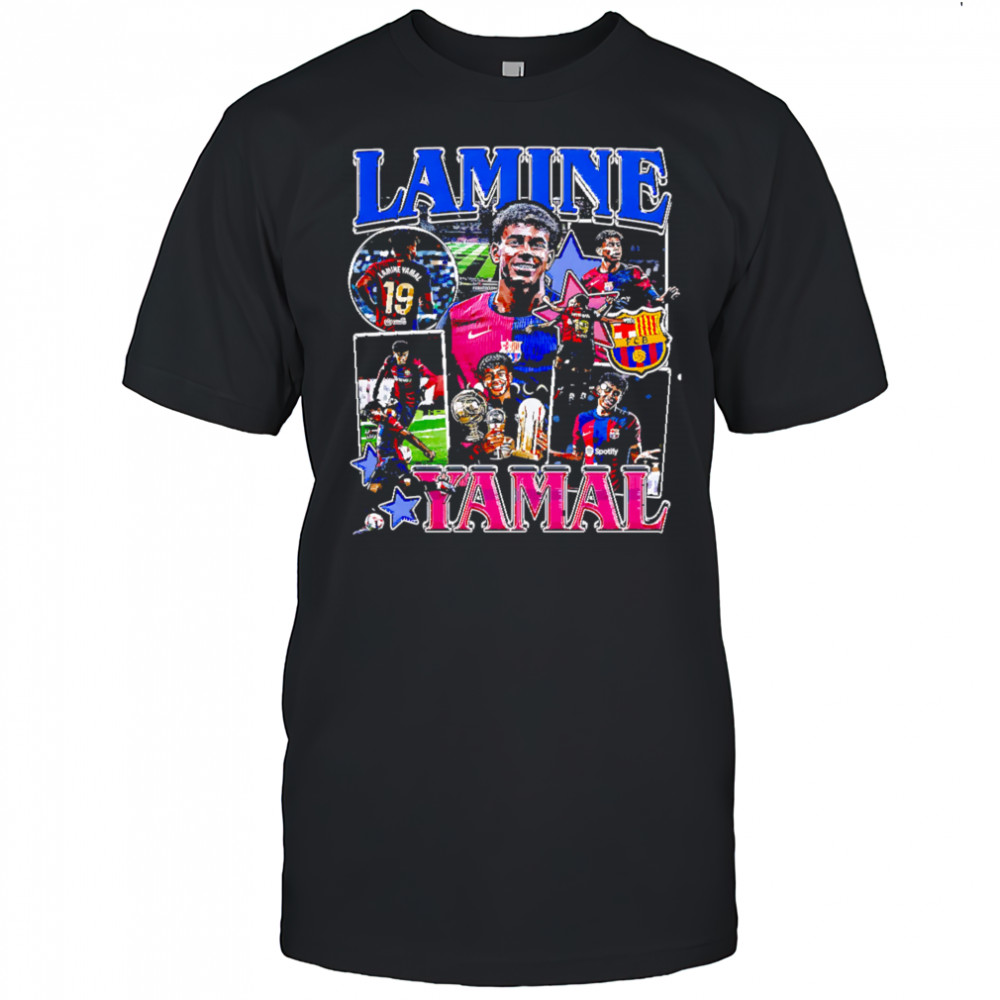 Lamine Yamal Barcelona graphic retro shirt