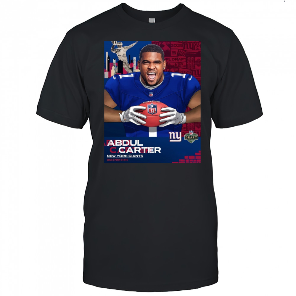 New York Giants NFL Draft 2025 Penn State Edge rusher Abdul Carter Poster t-shirt