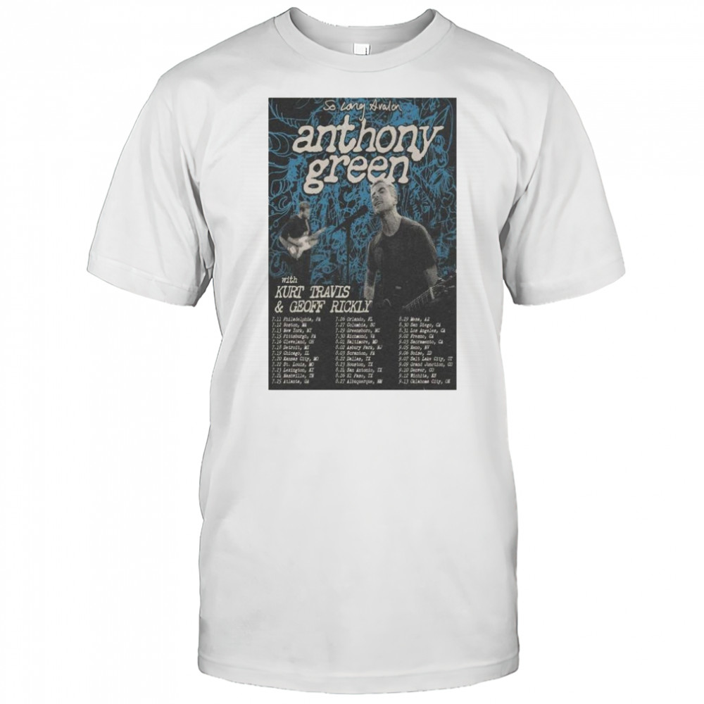 Poster Anthony Green So long Avalon Tour 2025 with Kurt Travis and Geoff Rickly t-shirt