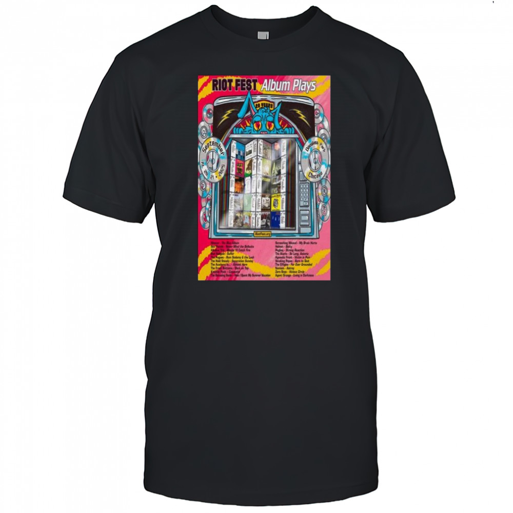 Poster Riot Fest Album Plays Douglass Park in Chicago, IL Sep 19-20-21 2025 Tour t-shirt
