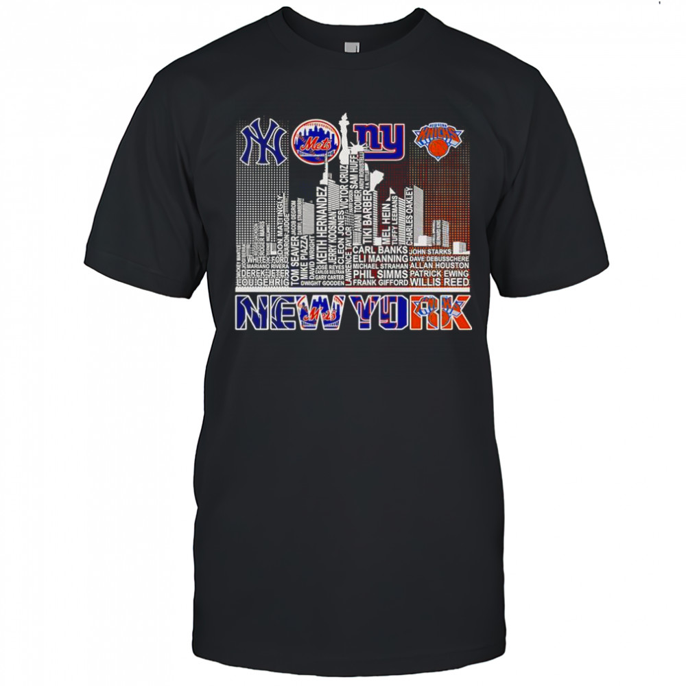 Skyline New York Sports Team Player Name T-Shirt