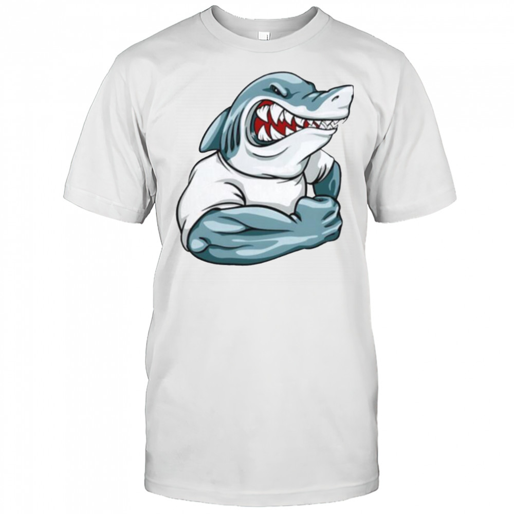Strong shark gym shirt