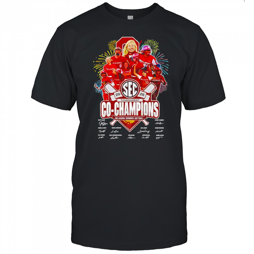 2025 SEC Tournament Co-Champions Oklahoma Sooners softball signature shirt