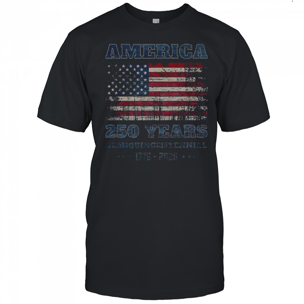 250 Years America Anniversary Grunge Flag USA T-Shirt