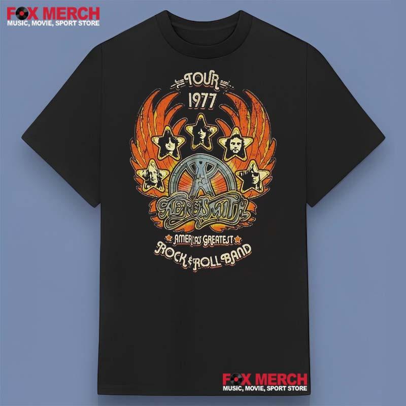 Aerosmith Tour 1977 Rock & Roll Band Shirt