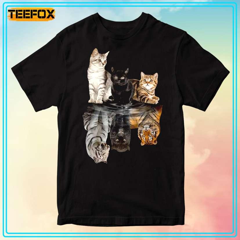 Always Believe In Yourself Funny Cat Reflection Tiger T-Shirt