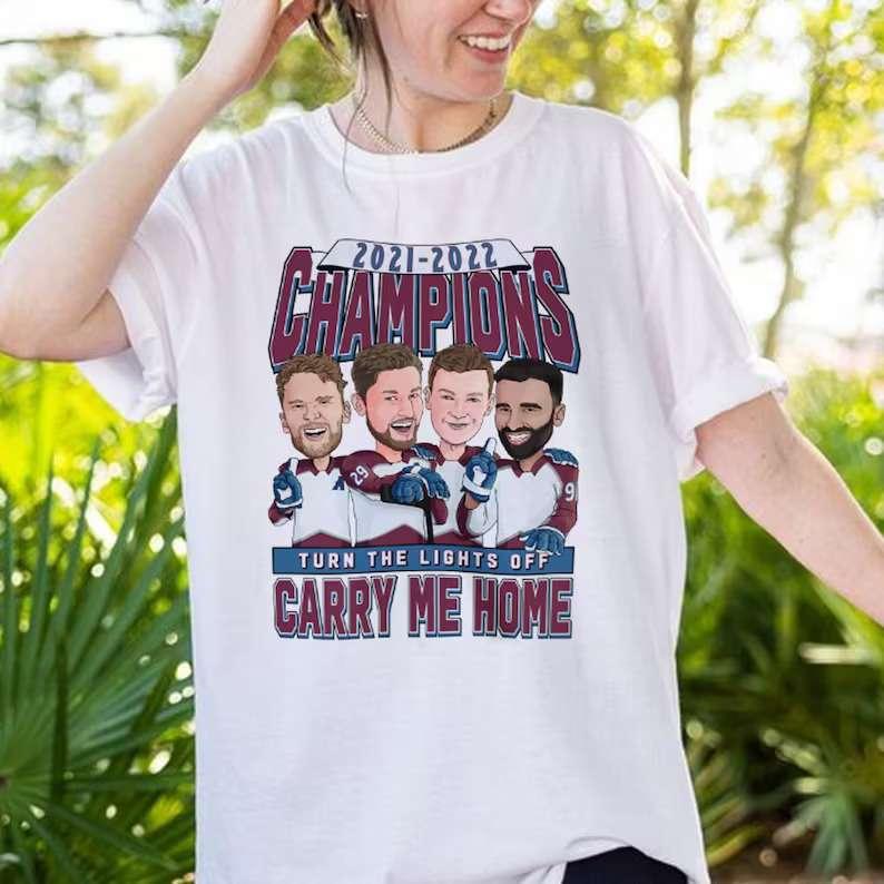Avalanche Champion T-Shirt 2022 Colorado Avalanche Champions