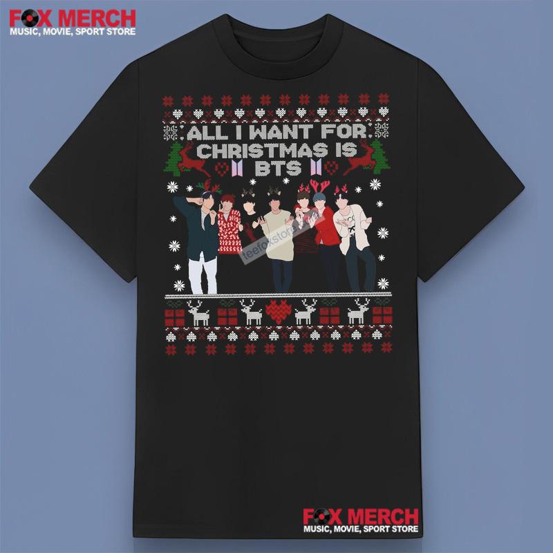 BTS Ugly Christmas All I Want For Christmas is BTS T-Shirt