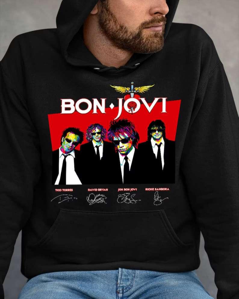 Bon Jovi Rock Band Signatures T-Shirt For Men And Women