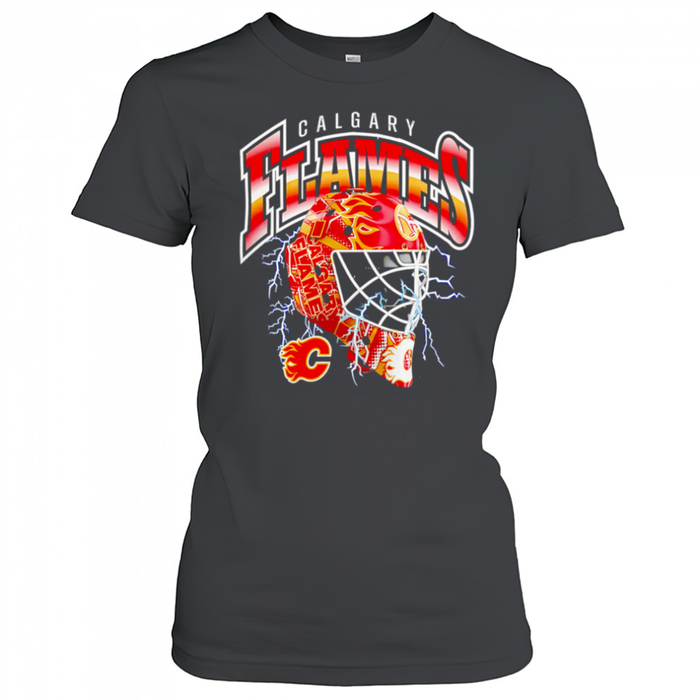 Calgary Flames Crease Lightning helmet shirt