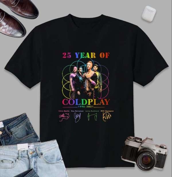 Coldplay 1996-2021 Signatures Graphic T-Shirt
