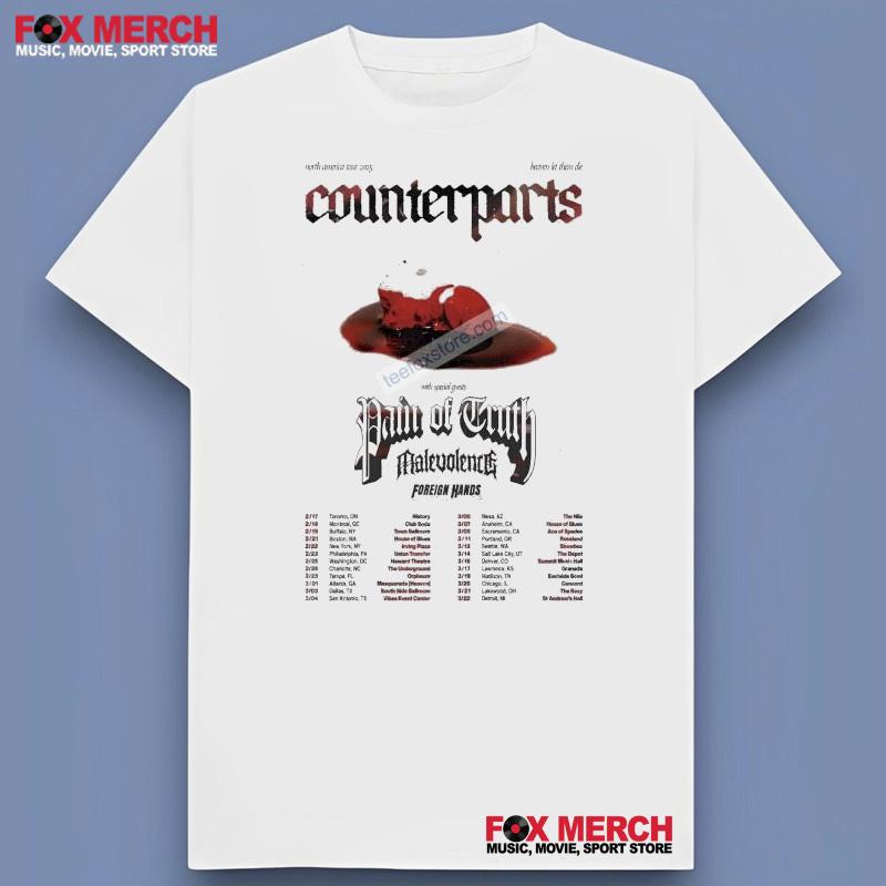 Counterparts North America Tour 2025 Shirt
