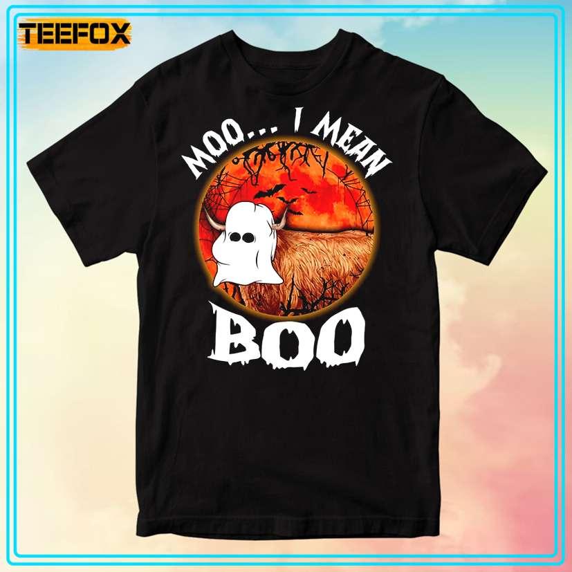 Cow Boo Moo I Mean Boo Halloween T-Shirt