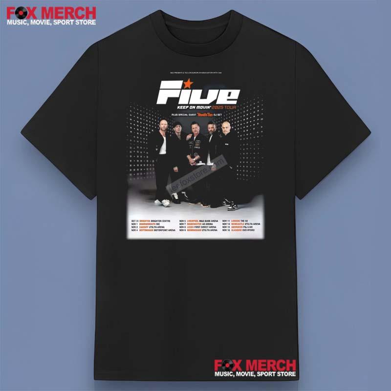 Five Band Keep on Movin Tour 2025 Shirt