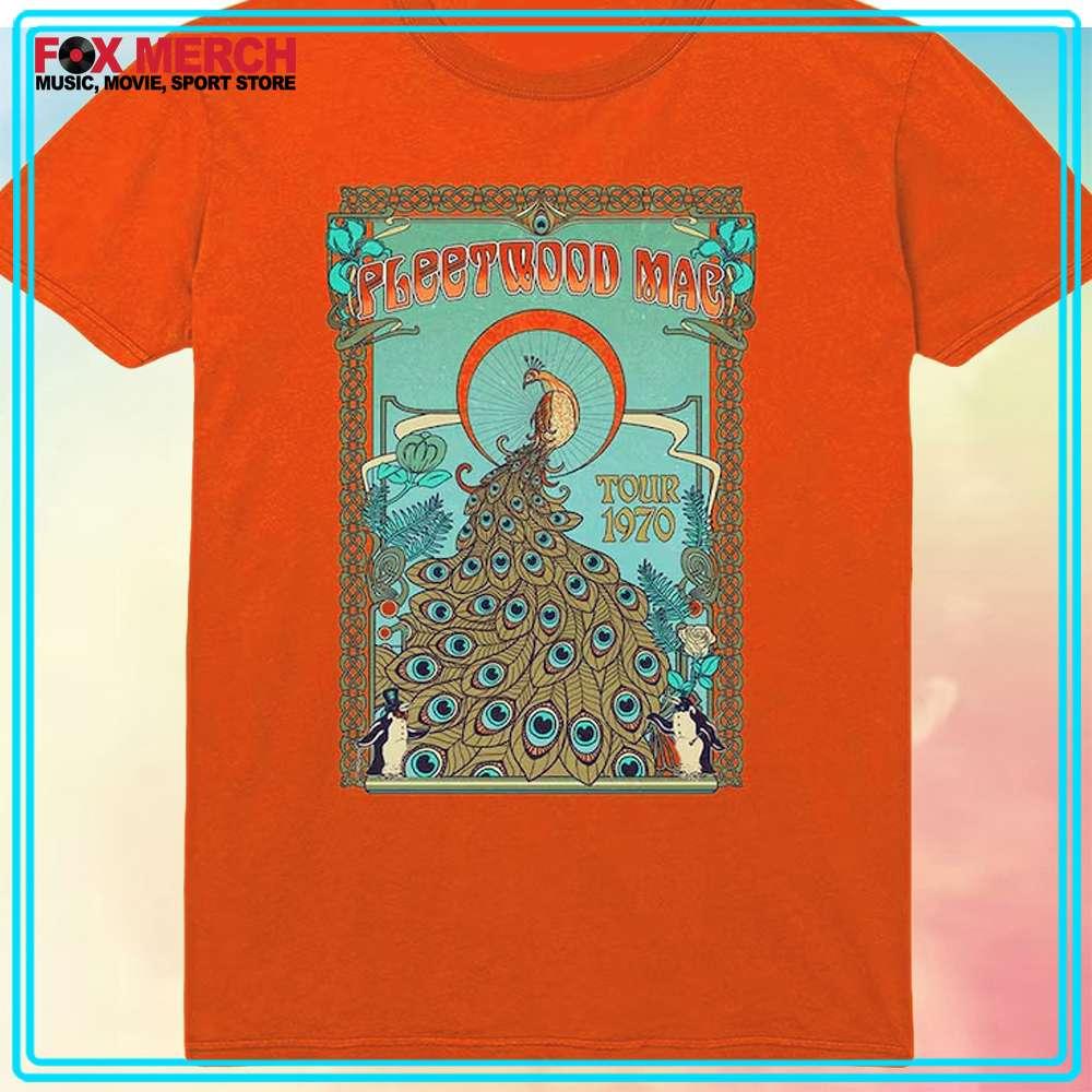 Fleetwood Mac Tour 1970 Peacock Retro T-Shirt