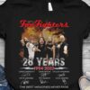 Foo Fighters T-Shirt 28 Years 1994-2022 Signatures Thank You For The Memories Taylor Hawkins