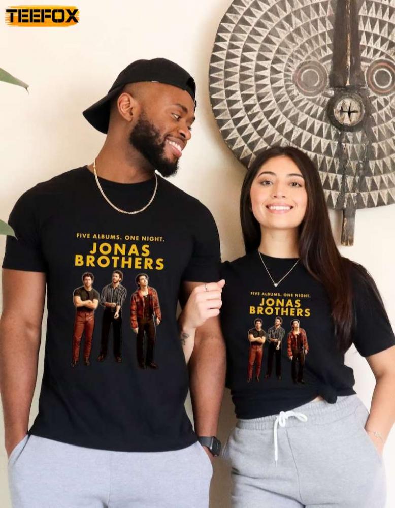 Jonas Brothers Band Five Albums One Night The Tour 2023 Short-Sleeve T-Shirt