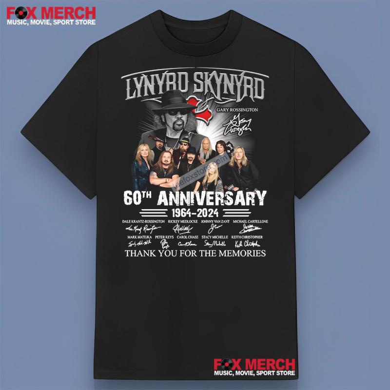 Lynyrd Skynyrd 60th Anniversary 1964-2024 Thanks For The Memories T-Shirt Gift