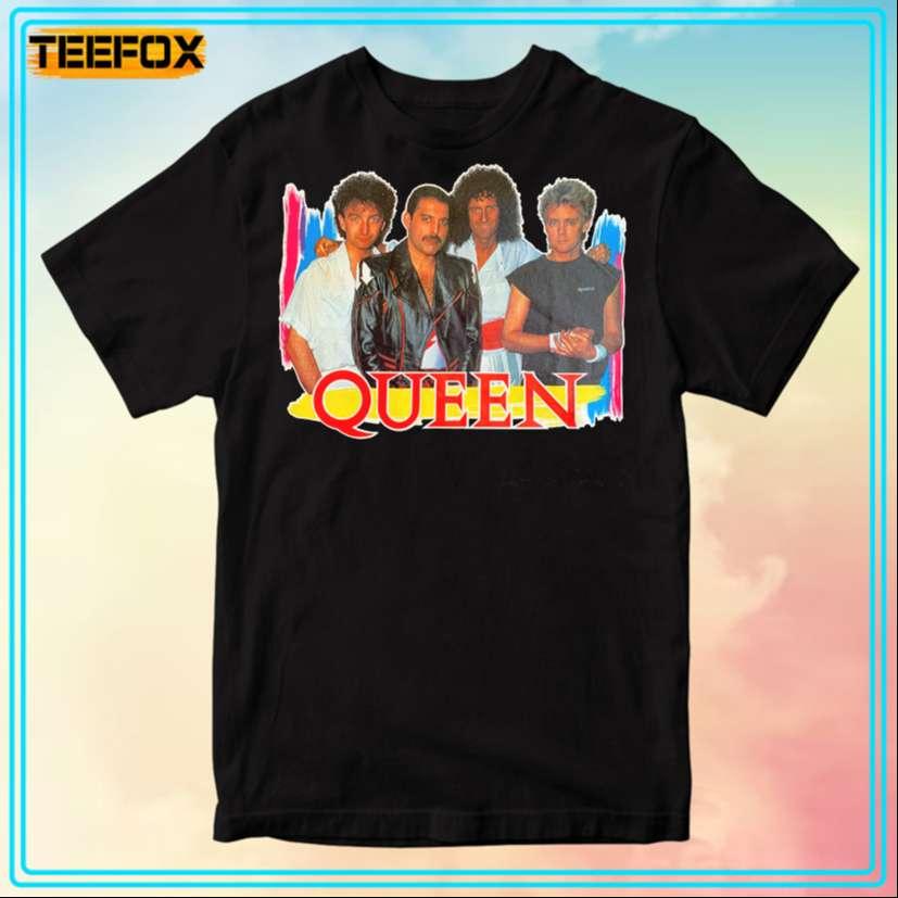 Queen 1985 Freddie Mercury Brian May Rodger Taylor John Deacon T-Shirt