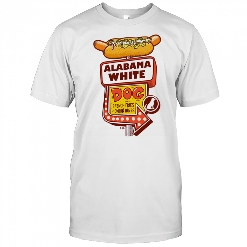 Alabama White dog plush French fries or onion rings shirt