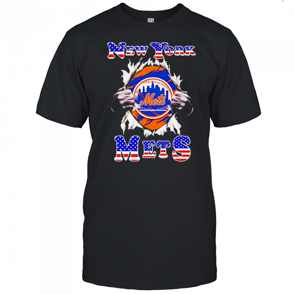 American flag New York Mets inside me shirt