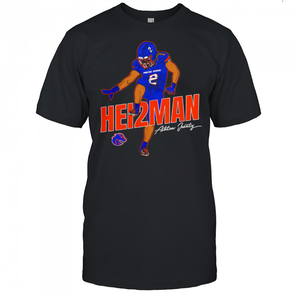 Ashton Jeanty Heisman Boise State Broncos Cartoon Signature shirt
