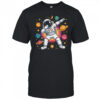 Astronaut Dabbing In Space Cosmic Galaxy Adventure Boy Girls shirt