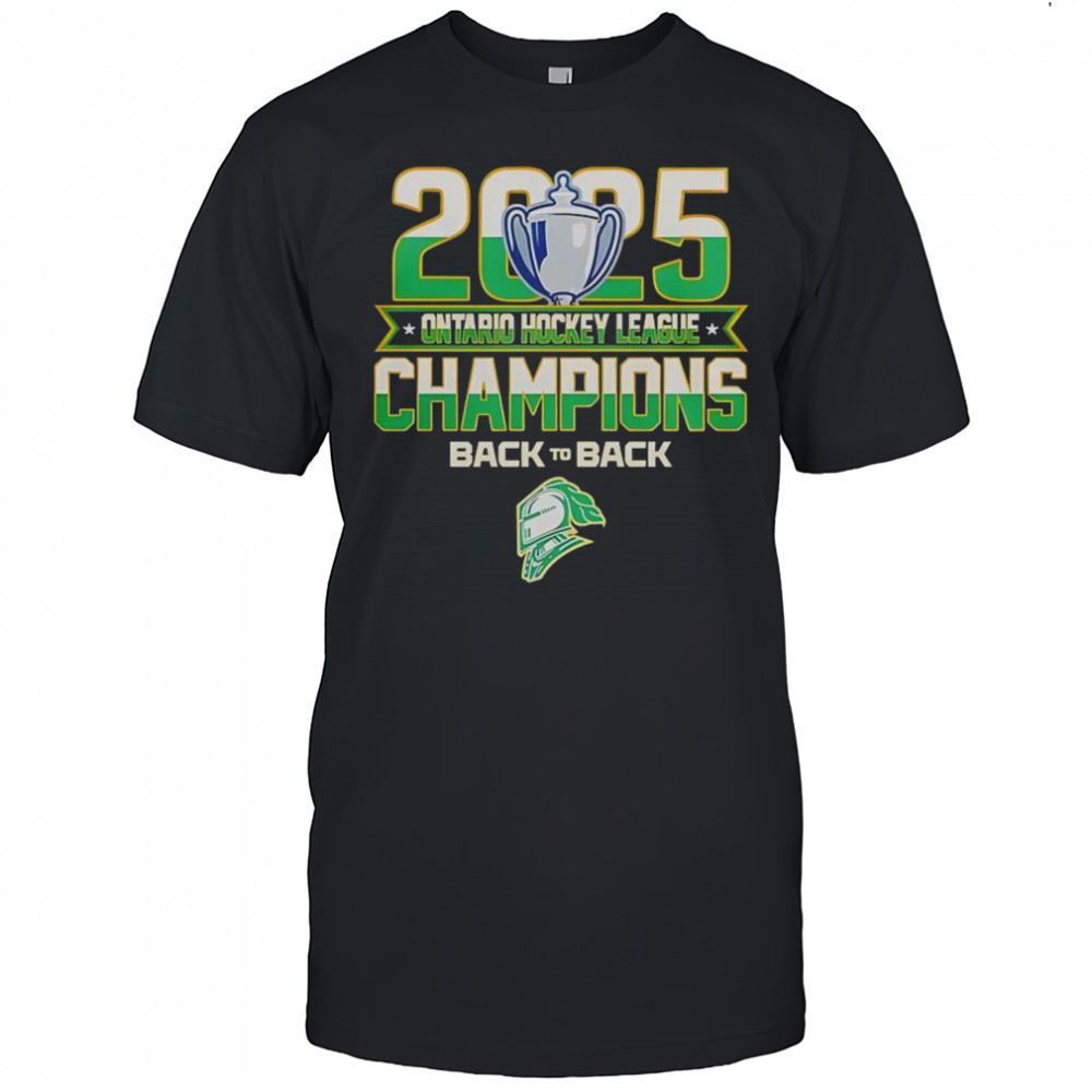 Back To Back London Knights 2025 Ontario Hockey League Champions T-Shirt