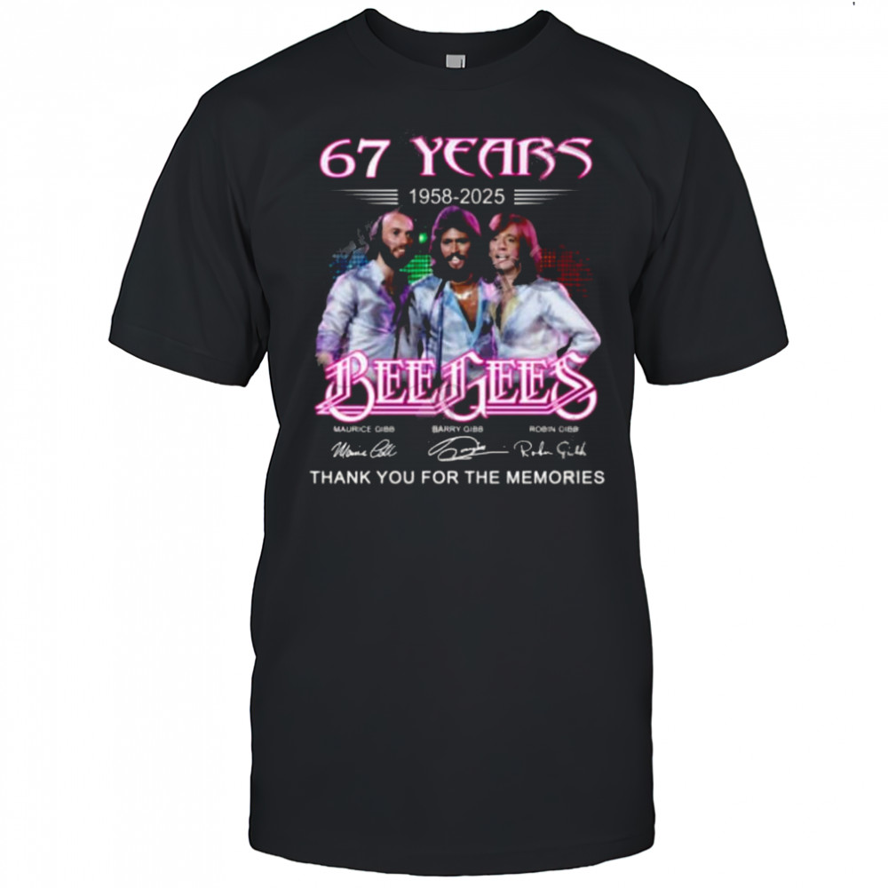 Bee Gees 67 Years 1958-2025 Thank You For The Memories Signatures Shirt