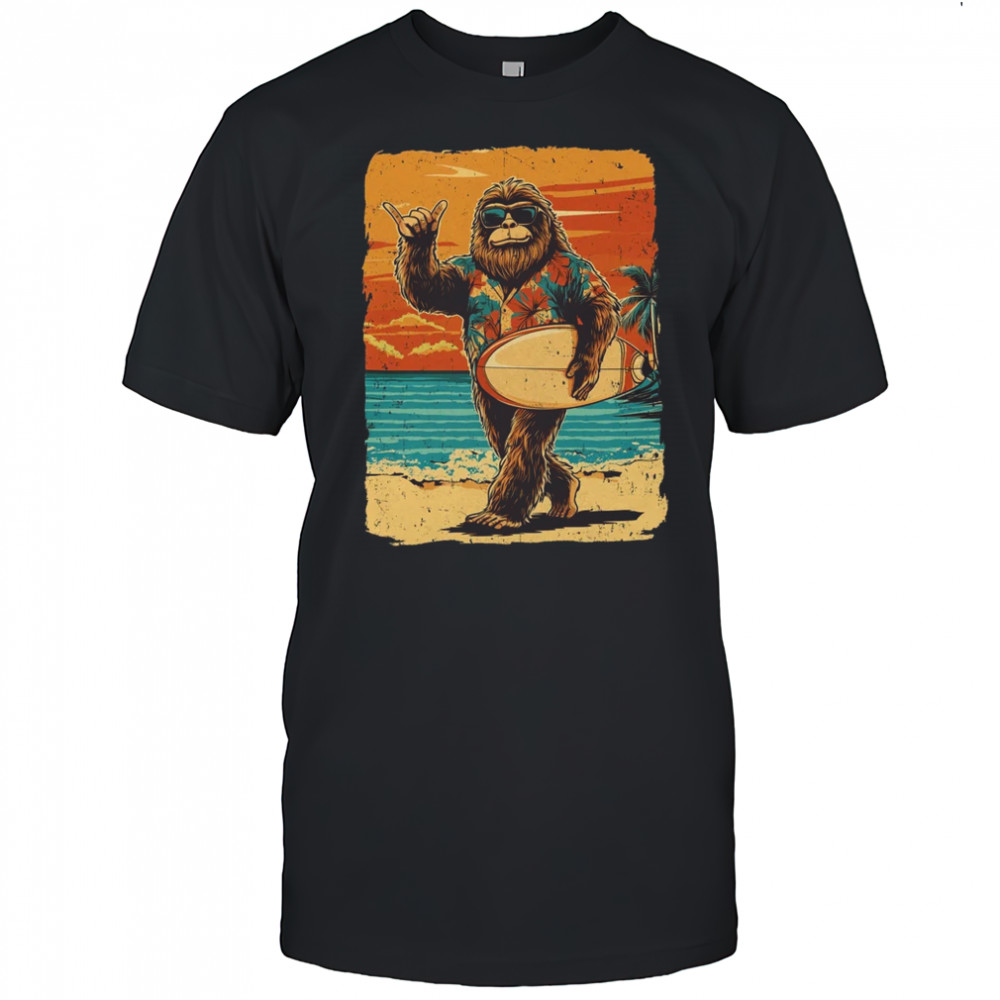 Bigfoot Aloha Hawaiian Surfing Tropical Beach Surfer shirt