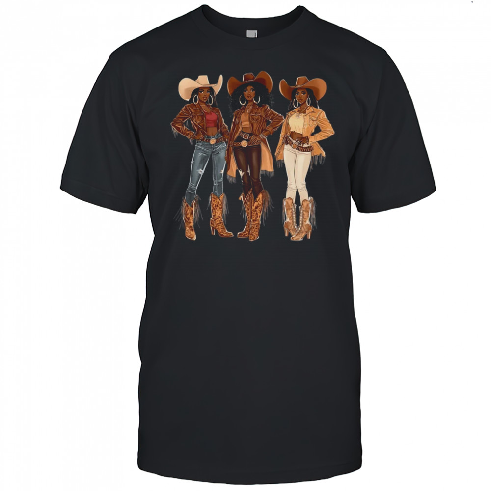 Black African American Cowgirl Western Country Texas Rodeo shirt