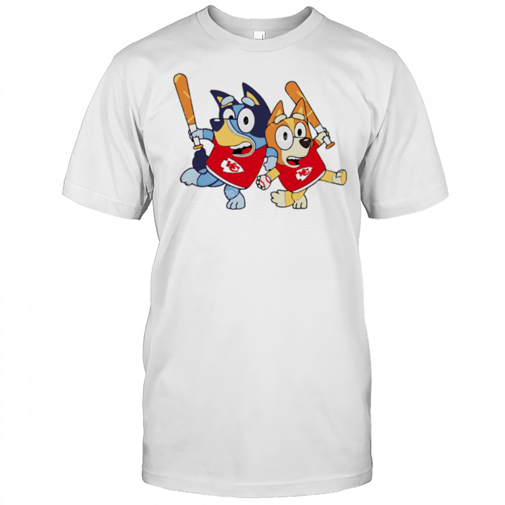 Bluey Kansas City Chiefs Bluey Family Baseball shirt