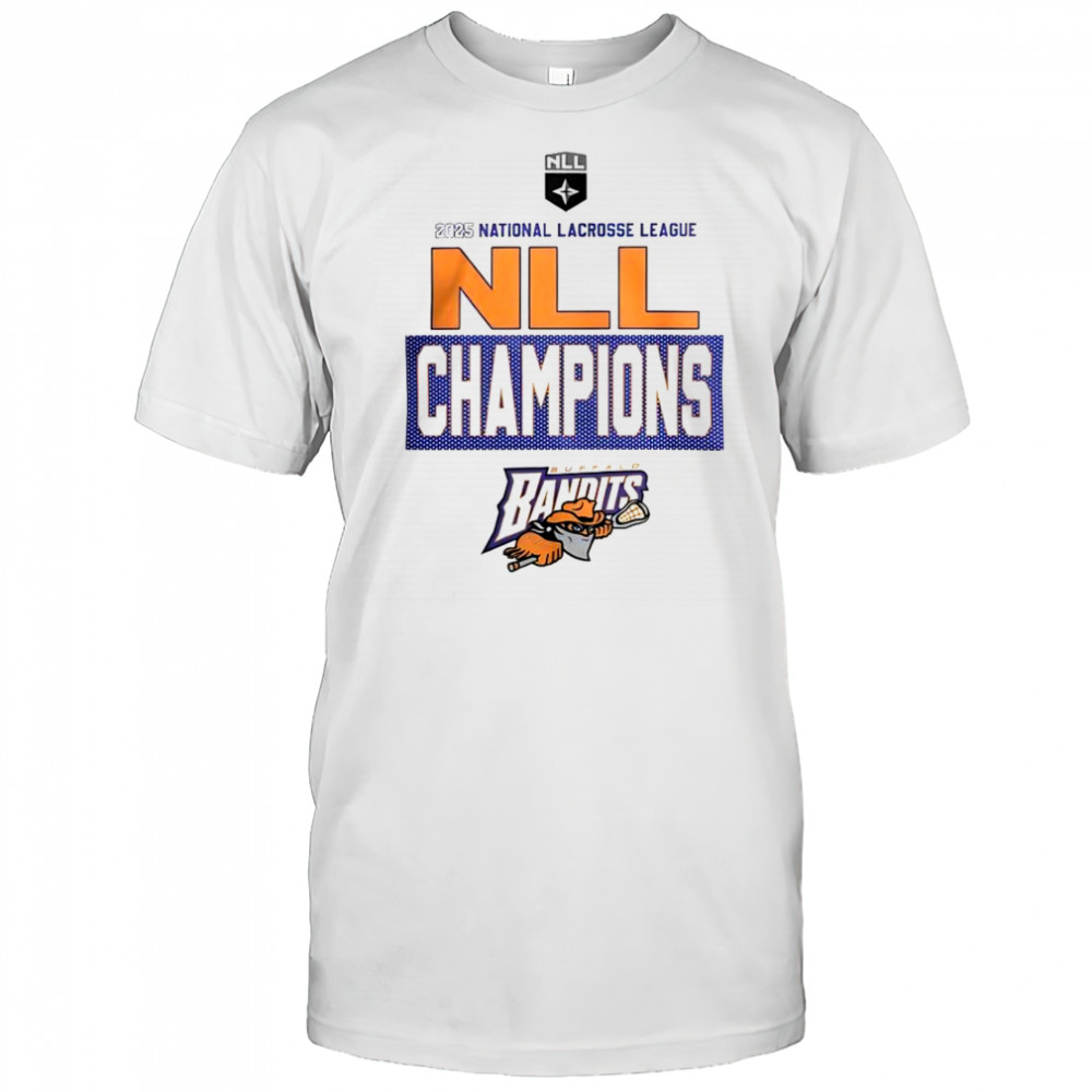 Buffalo Bandits 2025 National Lacrosse League Cup Champions Locker Room Logo T-Shirt