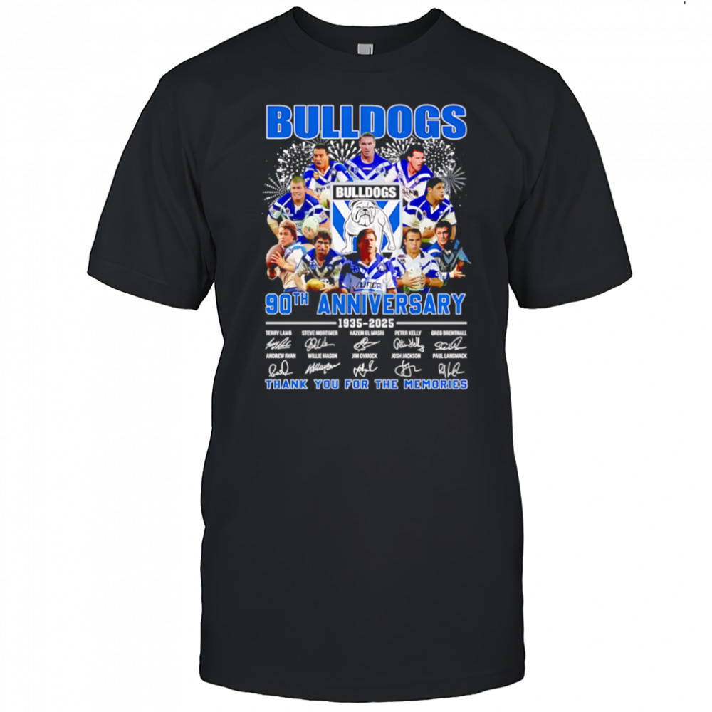 Canterbury-Bankstown Bulldogs 90th Anniversary 1935-2025 Signature Thank You For The Memories shirt