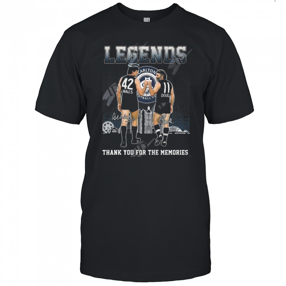 Carlton Football Club 2025 Legends Thank You For The Memories Signatures Skyline Shirt