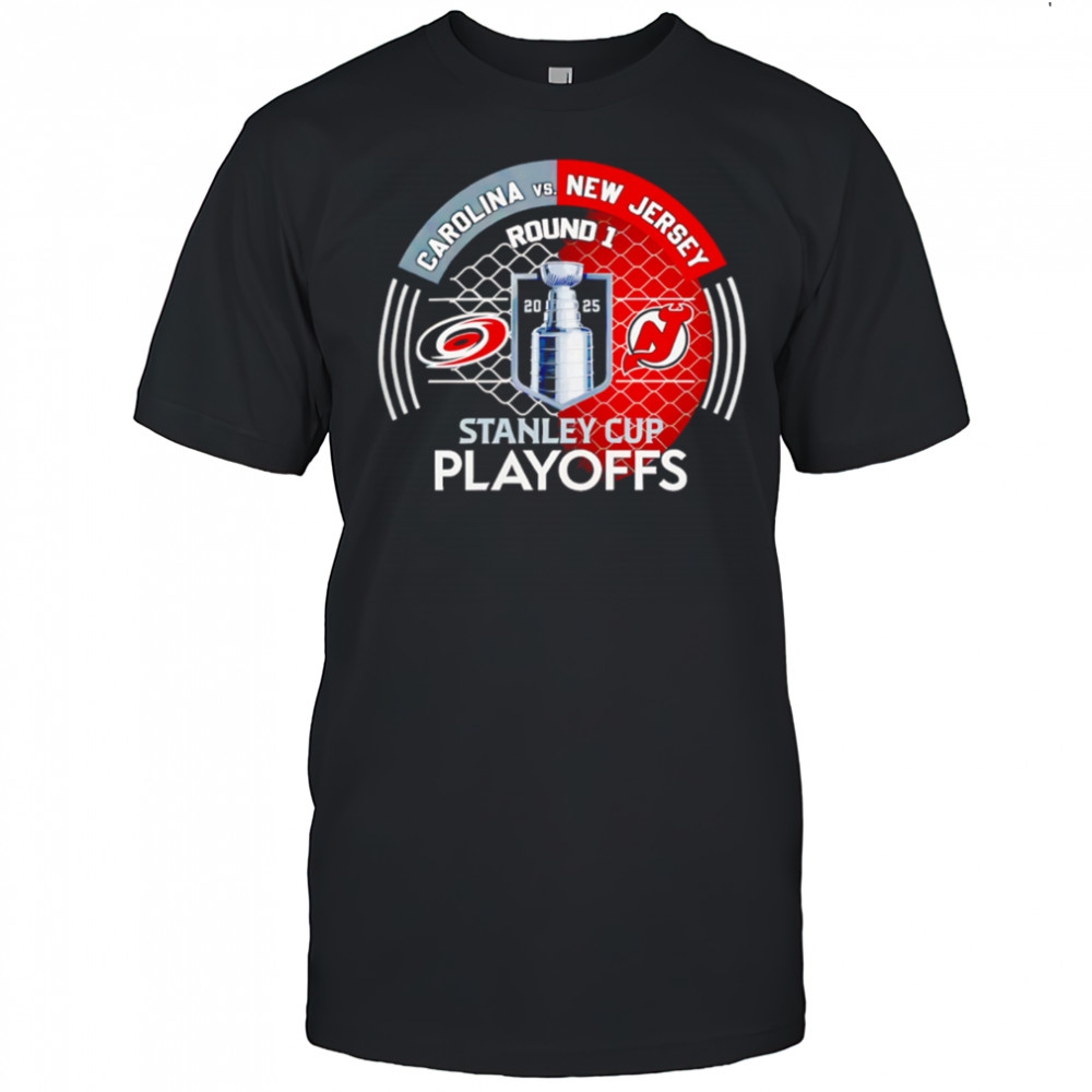 Carolina Hurricanes vs New Jersey Devils 2025 Stanley Cup Playoffs First Round Dueling shirt