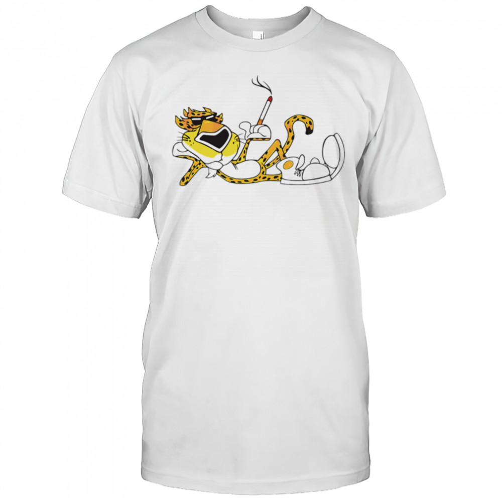 Cheetah Cigarette Cool Retro Mascot Graphic Illustration shirt