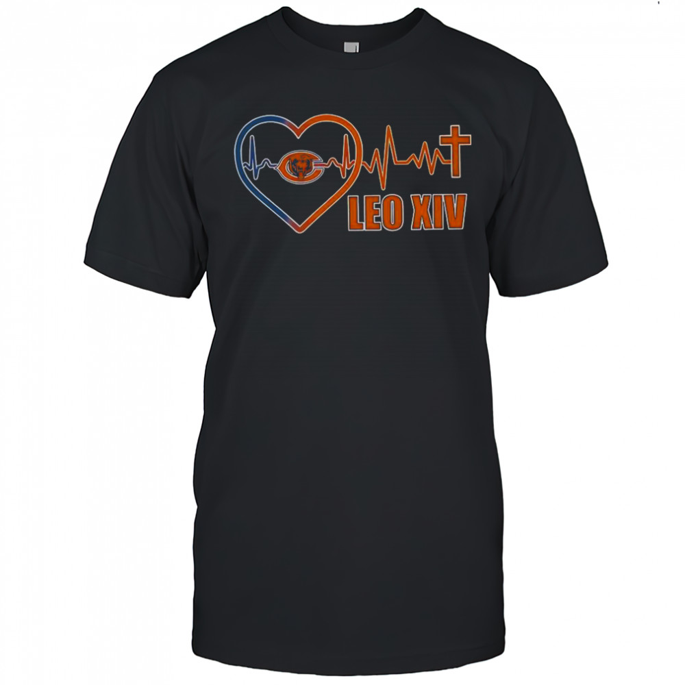 Chicago Bears Pope LEO XIV Heartbeat T-Shirt