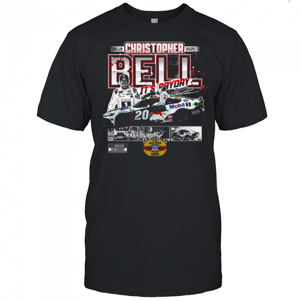 Christopher Bell Checkered Flag Sports Charcoal 2025 NASCAR All-Star Race Winner Shirt