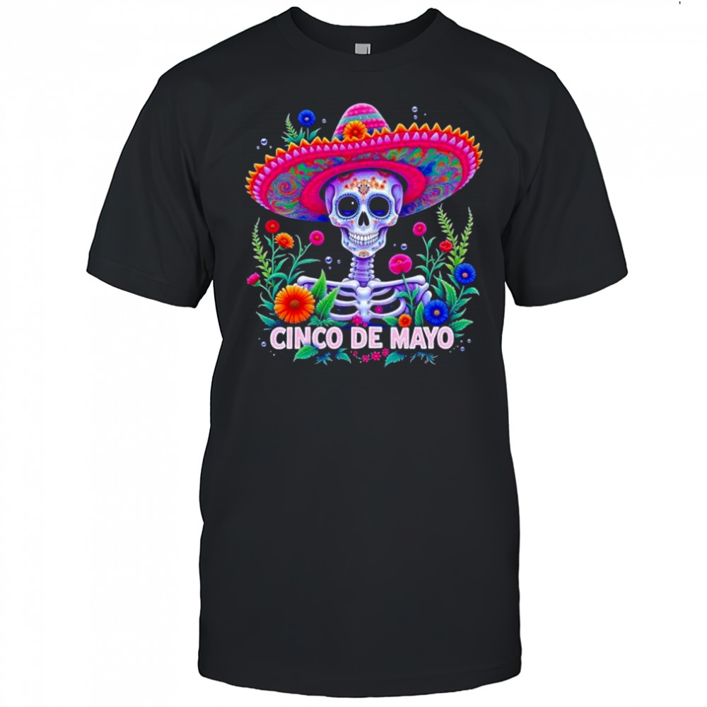 Cinco de mayo Mexican fiesta skeleton shirt