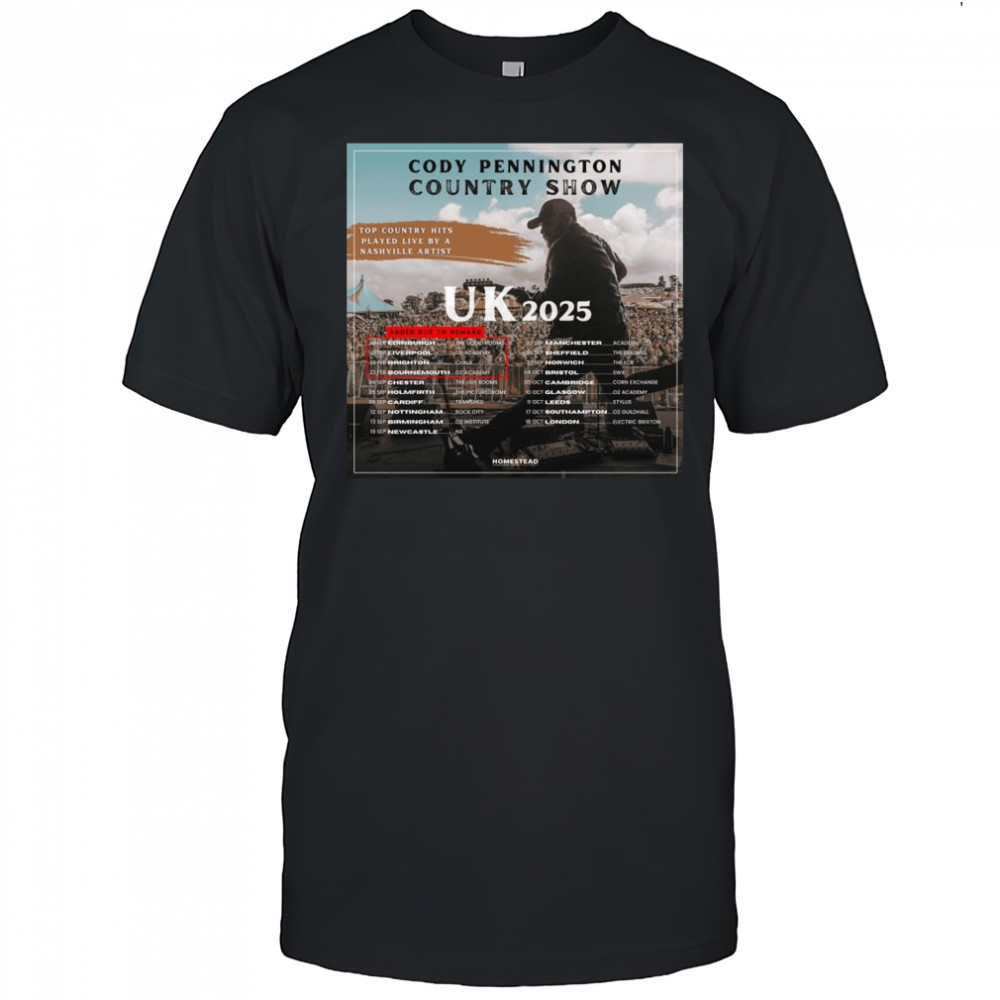 Cody Pennington Country Show UK Tour 2025 Shirt